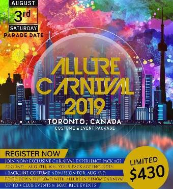 2019 Caribana Allure Carnival Costumes & Event Package 4 Toronto Carnival 