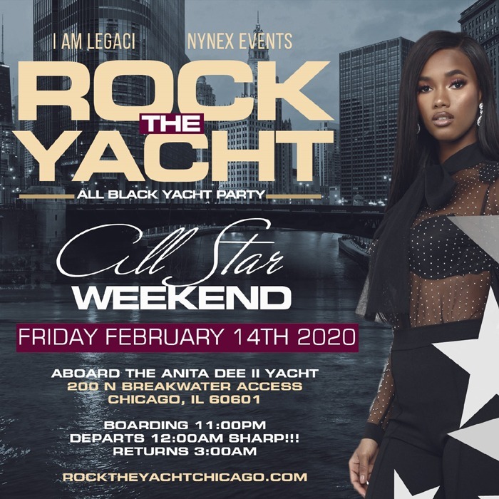 Rock The Yacht Chicago All Star Weekend 2020 All Black Yacht Party 