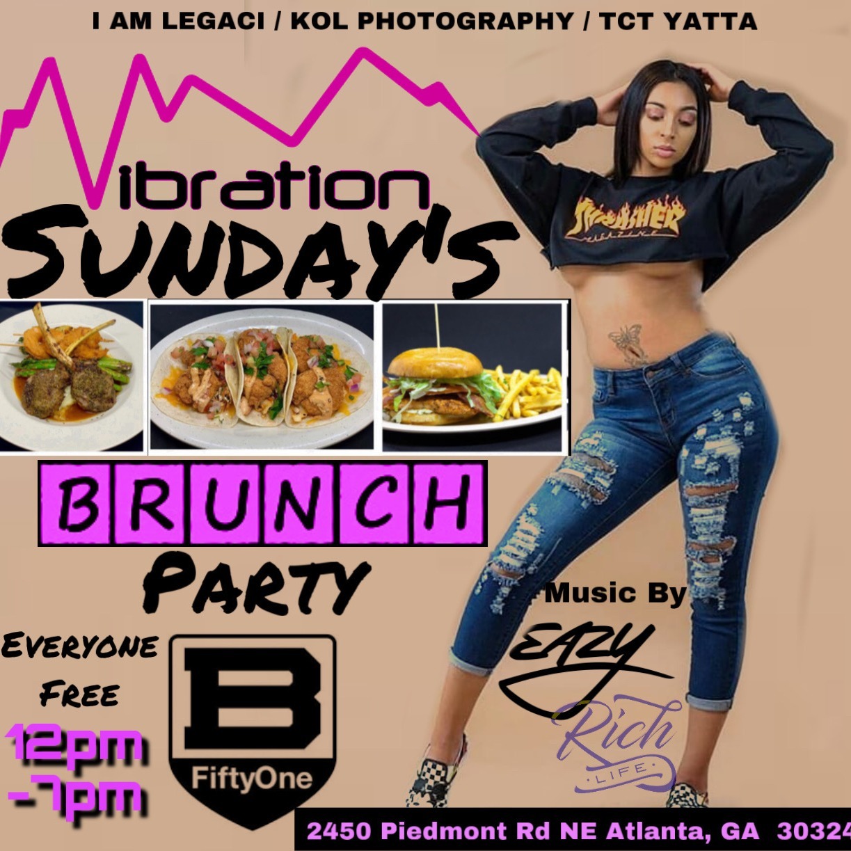 VIBRATIONS SUNDAYS Brunch & Day Party Everyone FREE with RSVP